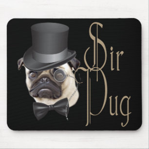 Tapis De Souris Funny Top Hat Monocle Sir Carlin Chien