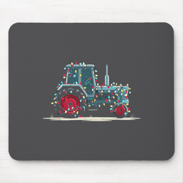 Tapis De Souris Funny Tractor Christmas Graphics Lights Lover Farm (Devant)