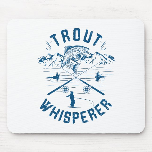 Tapis De Souris Funny Trout Fly Fishing Birthday Christmas Fathers (Devant)