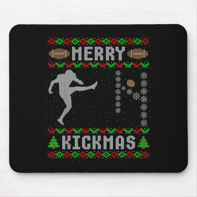 Tapis De Souris Funny Ugly Christmas Football Srt Team Kicker  (Devant)