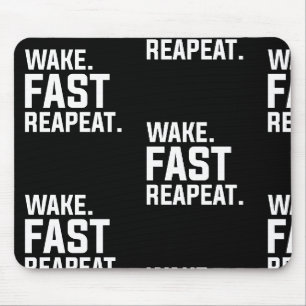 Tapis De Souris Funny Wake Fast Repeat Graphisme Sarcastique