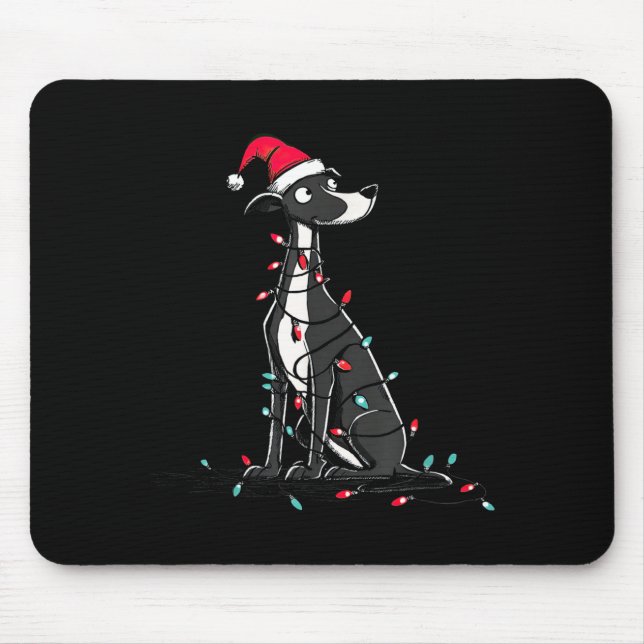 Tapis De Souris Funny Whippet Christmas Graphics Dog Lights Lover  (Devant)