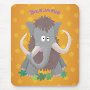 Tapis De Souris Funny woolly mammoth cartoon illustration