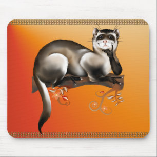 Tapis De Souris Furet sur une branche Mousepad