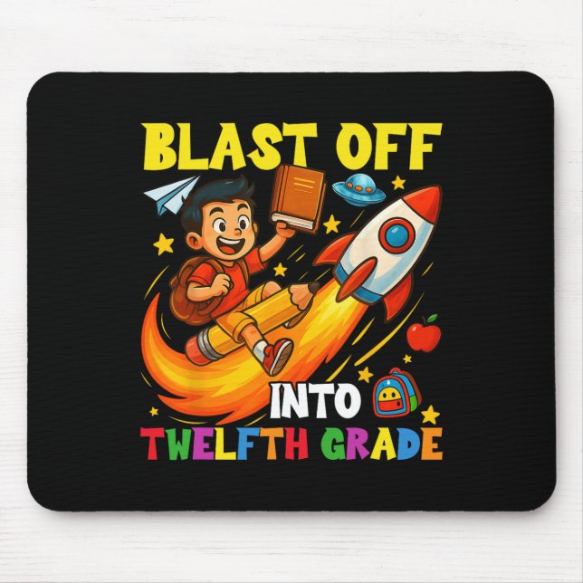 Tapis De Souris Fusée Blast Off en senior drôle Ck à l'école  (Devant)
