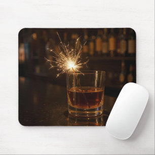 Tapis De Souris Fusée dans un verre de whisky