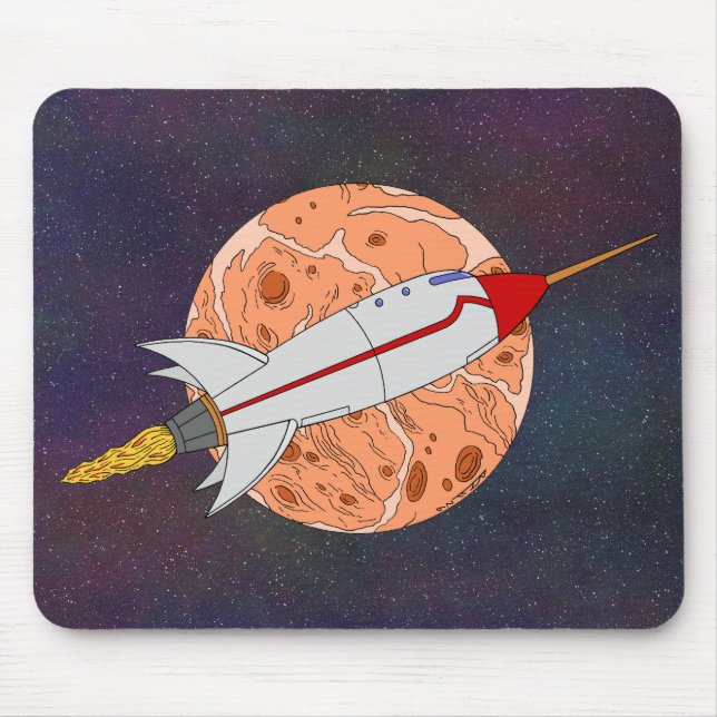 Tapis De Souris Fusée Rétro 2026 (Devant)