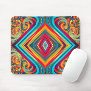 Tapis De Souris Fusion de vague de couleur – Art abstrait moderne