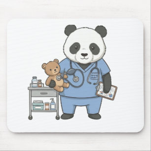 Tapis De Souris Futur infirmière Panda : adorable étudiant en méde
