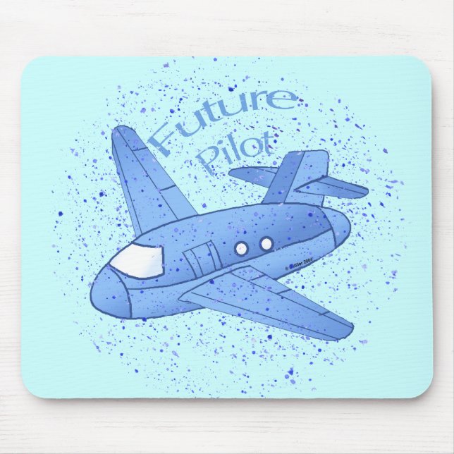 Tapis De Souris Futur pilote d'avion bleu (Devant)