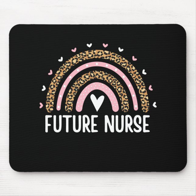Tapis De Souris Future Nurse Nursing Student Leopard Rainbow Nursi (Devant)