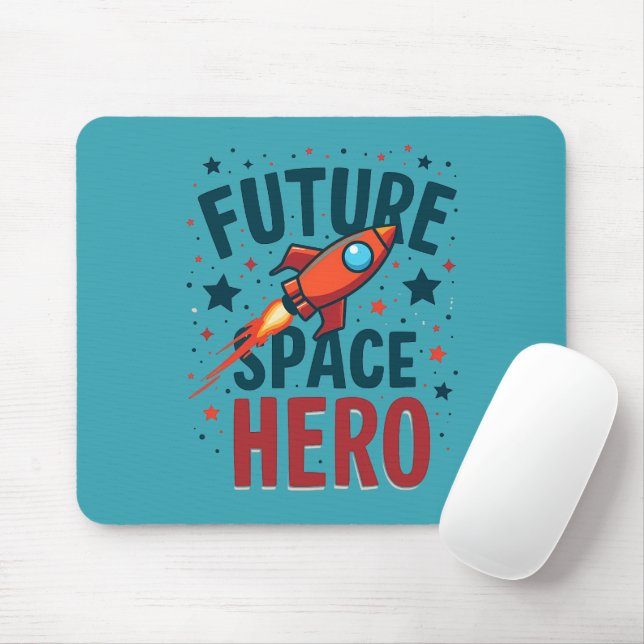 Tapis De Souris Future Space Hero Retro Rockship Design (Avec souris)