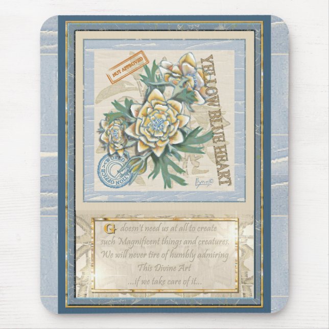 Tapis De Souris G Bureau de la création Fleur jaune (Devant)