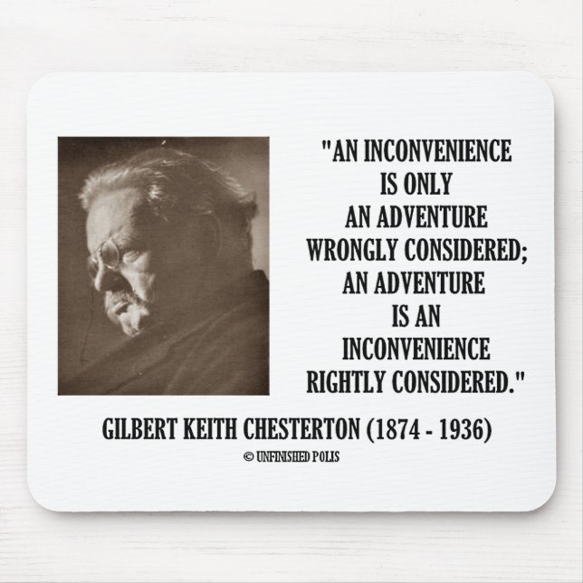 Tapis De Souris G.K. Chesterton - Inconvénients Aventure considéré (Devant)