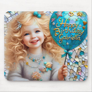 TAPIS DE SOURIS GABRIELLA ~ HEUREUX BALLON D'ANNIVERSAIRE ~