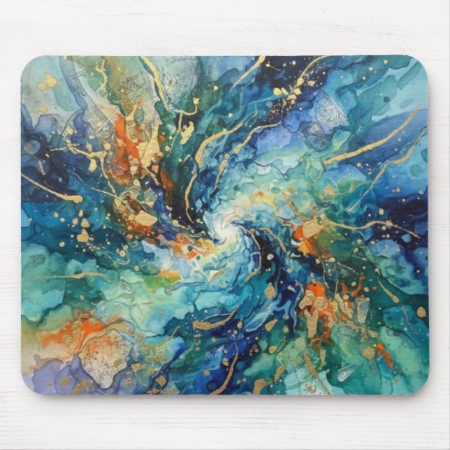 Tapis De Souris Galactic Swirl / Fluid Ink Abstract (Devant)