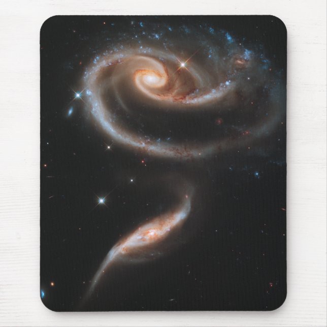 Tapis De Souris Galaxies en spirale en forme de rose (Devant)
