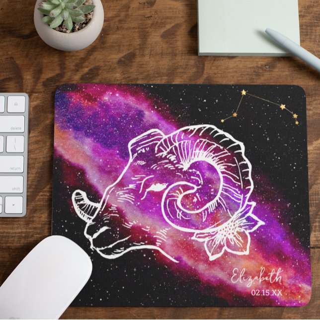 Tapis De Souris Galaxy Aries Nom de la constellation Signe zodiaqu (Créateur téléchargé)