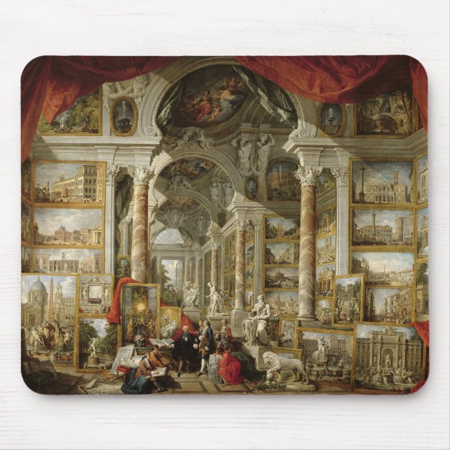 Tapis De Souris Galerie avec des vues de Rome moderne, 1759 (Devant)