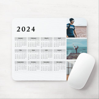 Tapis De Souris Galerie personnalisée Calendrier 2024, Gras