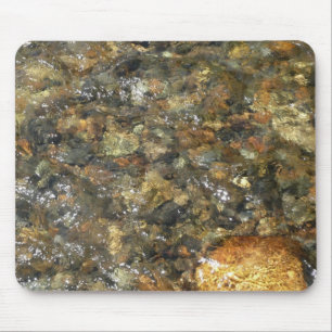 Tapis De Souris Galets brun et gris usés par la rivière Abstrait n