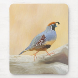 Tapis De Souris Gambrel's Quail Painting Original Bird Art