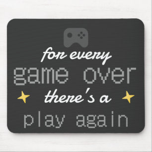 Tapis De Souris Game Over Jouez à Nouveau Citation de Joueur