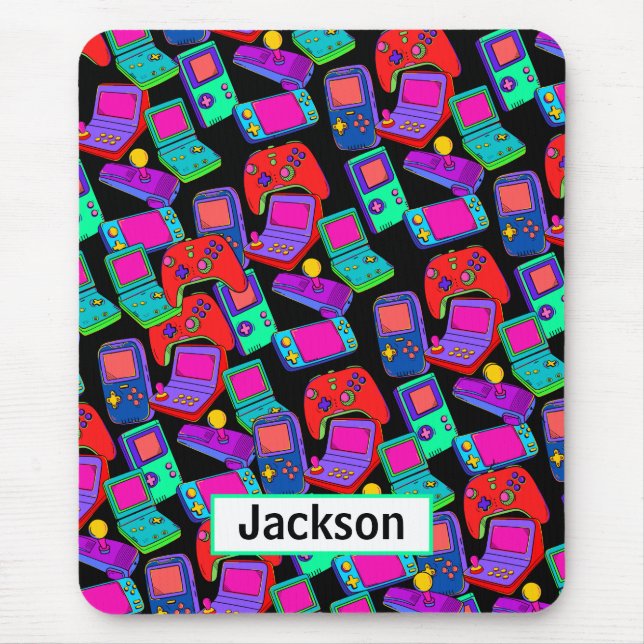 Tapis De Souris Gamer Design Retro Vintage 80's (Devant)