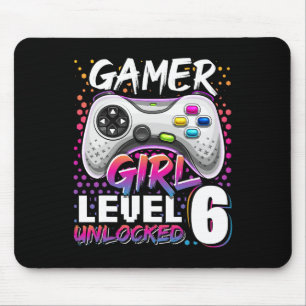 Tapis De Souris Gamer Girl Niveau 6 Déverrouillé Jeu vidéo 6e anni