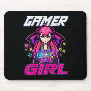 Tapis De Souris Gamer Girl Vidéo Jeu Femmes Jouer Lover Cute Cadea