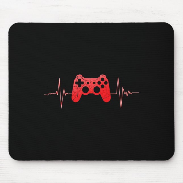 Tapis De Souris Gamer Heartbeat Pulse Video Game Controller Jeu (Devant)
