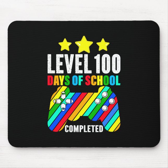 Tapis De Souris Gamer Level 100 Days Of School Completed (Devant)