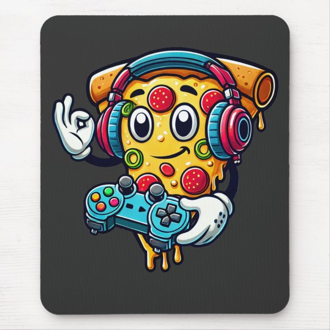 Tapis De Souris Gamer Pizza Vidéo Jeu Nourriture Souris Pad (Devant)
