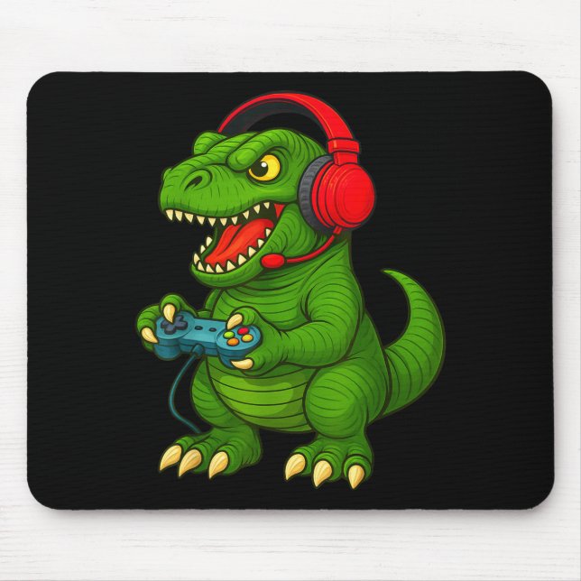 Tapis De Souris Gamer T Rex Dinosaur Video Games Boys Teen Funny G (Devant)