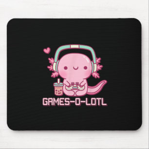 Tapis De Souris Gamesolotl Axolotl Jeux Vidéo Kawaii Anime Joueur 