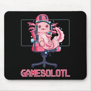 Tapis De Souris Gamesolotl Axolotl Vidéo Gamer Kawaii Anime Jeu