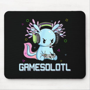 Tapis De Souris Gamesolotl Cute Axolotl Vidéo Gamer Kawaii Anime B