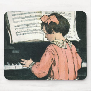 Tapis De Souris Gammes par Jessie Willcox Smith, Fille de musique 