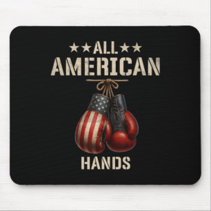 Tapis De Souris Gant de boxe Drapeau américain patriotique Toutes