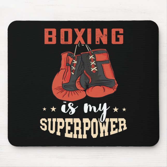 Tapis De Souris Gant de boxe superpuissant Kickboxer Kickboxi (Devant)
