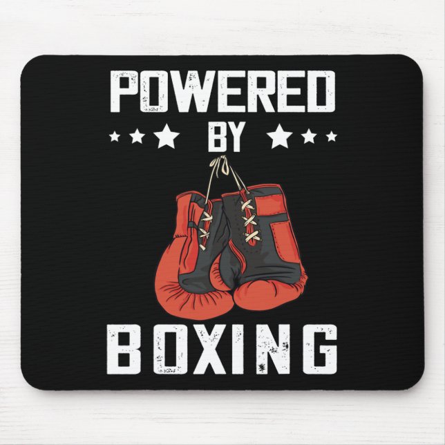 Tapis De Souris Gants De Boxe Alimentés Par Boxer Boxer Kickboxer  (Devant)