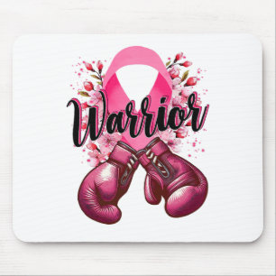 Tapis De Souris Gants de boxe de guerrier Pink Ribbon Cancer du se
