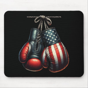 Tapis De Souris Gants de boxe Drapeau Usa 4 Juillet pour la format