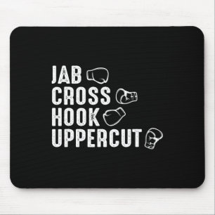 Tapis De Souris Gants de boxe Jab Cross Hook Uppercut Boxeur