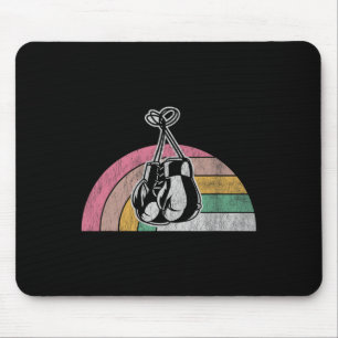 Tapis De Souris Gants de boxe rétro Vibes arc-en-ciel