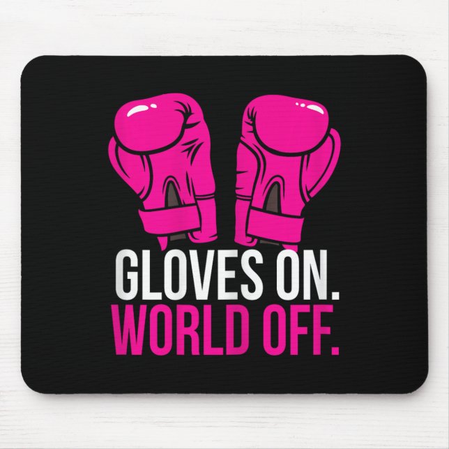 Tapis De Souris Gants de formation de kickboxeuse de poulet de kic (Devant)