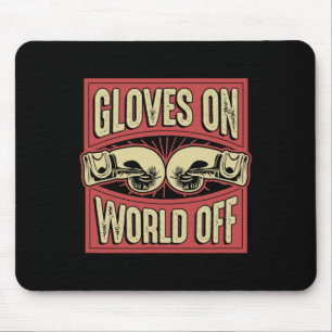 Tapis De Souris Gants sur le monde éteint Kickboxing drôle Boxe Ar