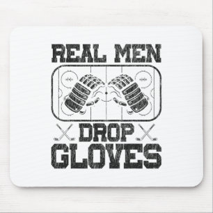 Tapis De Souris Gants vintage de hockey sur glace Les vrais hommes