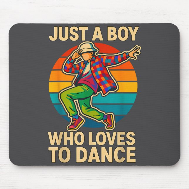 Tapis De Souris Garçon aime la danse Illustration de danse (Devant)
