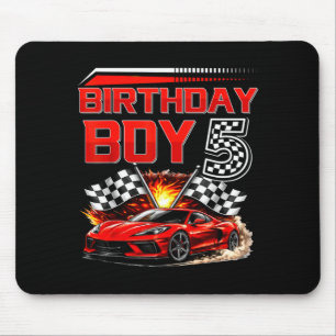 Tapis De Souris Garçon d'anniversaire 5 ans voiture de course 5ème